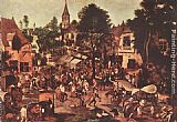 Pieter The Younger Brueghel Wall Art - Village Feast